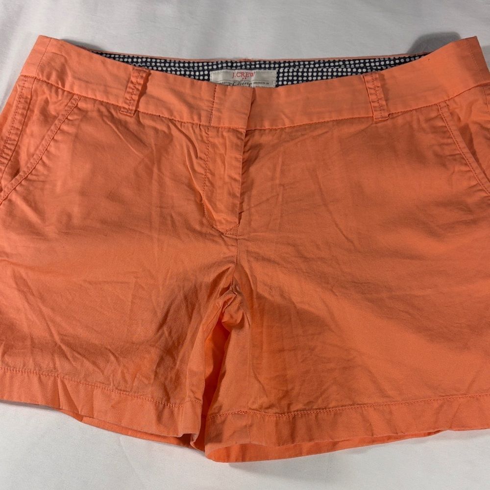 J. Crew womens orange Broken-In flat front 5" inseam chino shorts - size 10